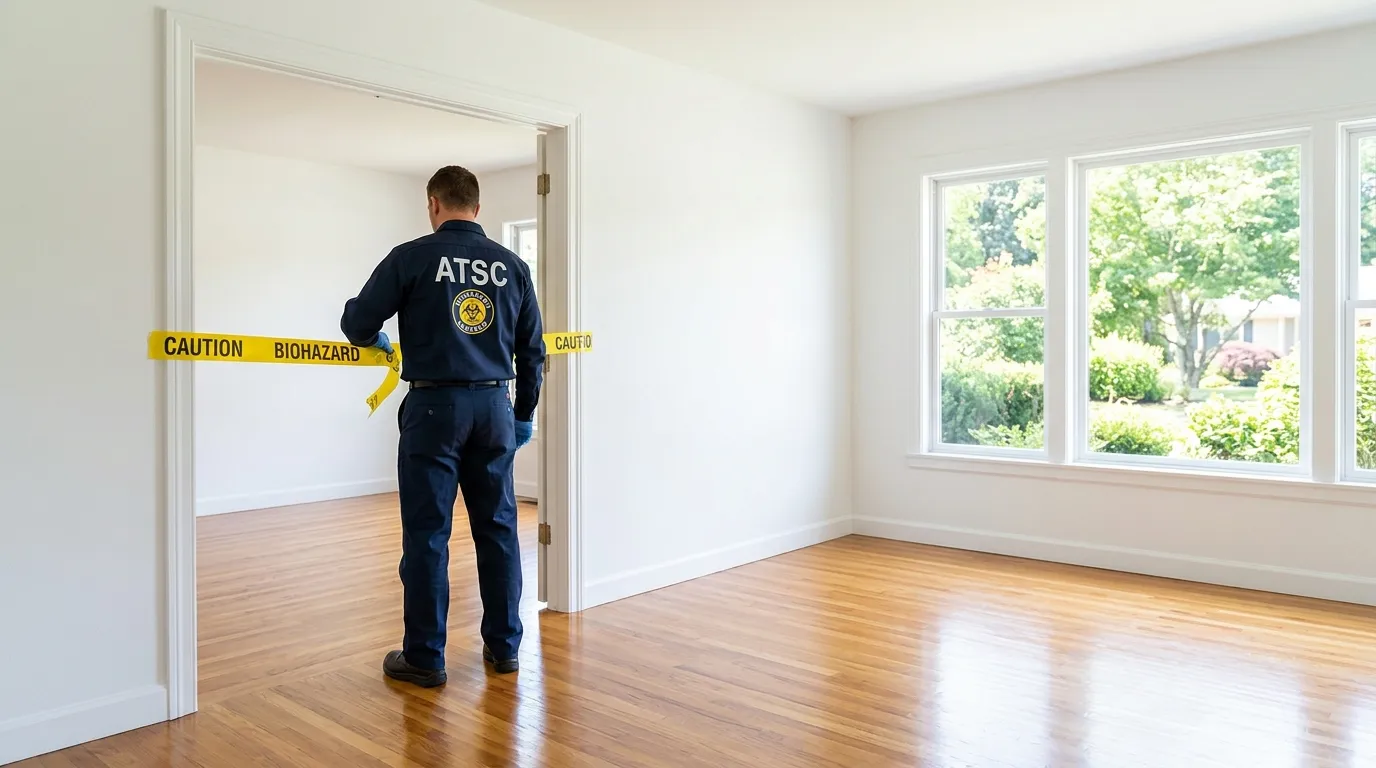 Certified biohazard cleanup crew performing Crime Scene Cleanup in Waynesboro